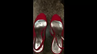 Debbie Sightsees Newport Water Front Wearing Sexy Red Dress & Red Stiletto Spiked Heel Style & Co Sandals & Fucks Hubby In Them After a Night on the town