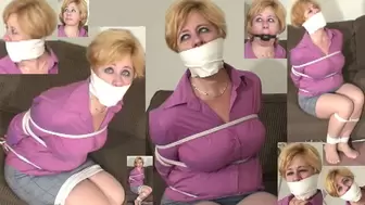 New MP4 Full Screen High Definition Format Housewife Kelly's big tight moutht fillin gag