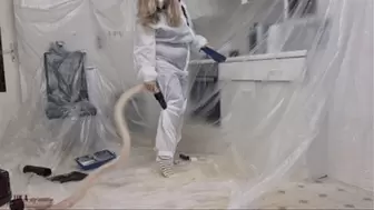 Mila- Vacuuming Shiny Nylon Jumpsuit