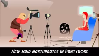New maid Evangelines Pantyhose masturbation