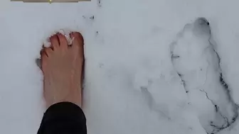 Socks and Soles get a Snow Day Outing! Watch my Bare Feet Leave Spread Toe Footprints… Brrr! WMV Version