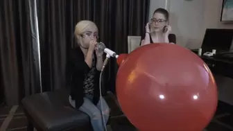 Alice and Tiny Texie Blow and Compare Two Different 14-inch Balloons (MP4 - 720p)
