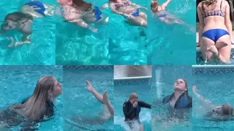 Holly Swimming in Pool Combo HD MP4