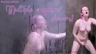 Multiple orgasms in the shower (SD wmv)