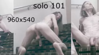 Heteroflexible K solo V101: thin fit muscular hung older twunk hotel stairs nudity