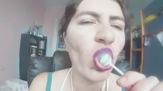 Violet lips lollipop licks