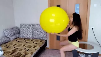 Darina inflates and sexually bursts her booty balloon