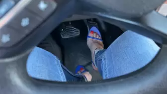 Sexy Revving & Pedal Teasing in High Heel Sandals