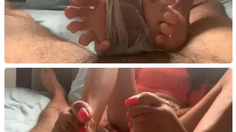 Dick in a Bag Getting Crushed By Toes