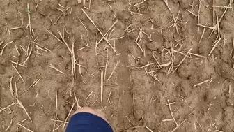 Barefoot Countryside Mud Walking