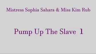 Mistress Sophia Sahara and Miss Kim Rub Pump Up the Slave 1