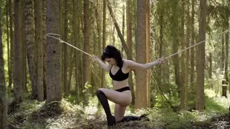Biceps play and bondage in the woods (720p)