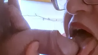 Blowjob on naked helpless man chained to my brackets 2
