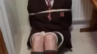 Bound and gagged in adult school uniform 2