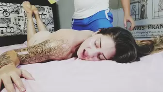 Erotic massage, blowjob and cum
