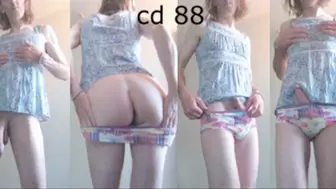 Heteroflexible K crossdressing 88: slender fit older hung transvestite cute tight panty tease