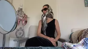 The art of elegantly wearing a satin scarf - scarf art