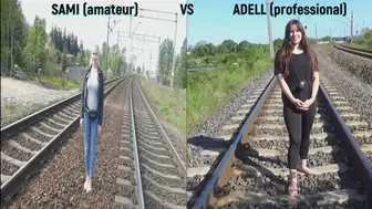 Run barefoot on railway stones challenge - Amateur (Sami) vs Professsional (Adelle)