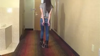 Jazzy - Handcuffed and Shackled Walk in Boots & tight Jeans (Mpeg)