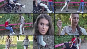 Lia LLC Close Call with a Hot Foot While Training in the Park on Crutches