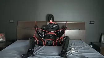 ORGASM TIED AND ENCOURAGED TO THE RUBBER DOLL