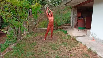 Outdoor Nude Risky Bondage - Waiting for the Punishment