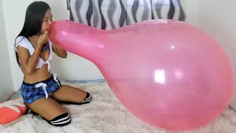 Sexy Schoolgiel Camylle Blows to pop Your HUGE, RED Roomtex Balloon