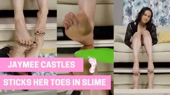 Jaymee Castles Sticks her Toes in Slime