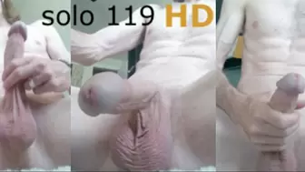 Heteroflexible K solo V119: thin fit muscular hung older bisexual man masturbation