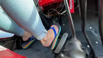 Starting & Driving the Jeep in Rainbow Flip Flops