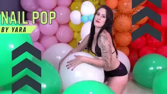 Popping Green Balloons With Nails
