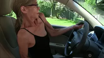 Lilly, the steering wheel, her granny muscles