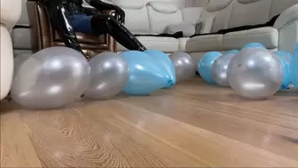 Domina Balloon popping with hot boots