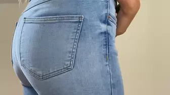 Trying on jeans