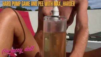 Hard Penis Pumping and anal plugged male with Corasexy Doll