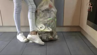 Trash bag under Sneakers