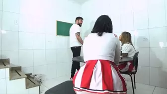 STUDENT GIRLS PRACTICING BULLING WITH THE TEACHER WITH FARTS BY THAY FLORES BABI VENTURA AND DANIEL SANTIAGO CAM BY ALINE FULL HD