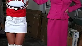 Hot cheerleader Bridget Kelly's roped to a post in a garage and gagged after a confrontation with Chantel Osmond!