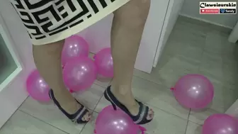 Popping balloons with high heels