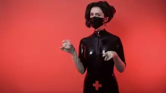 JOI latex nurse takes cum analysis (1080p)