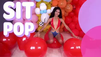 Sit Pop On Red Pic Pic 16" balloon By Sabrina - 4K