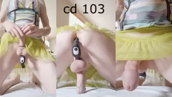 Heteroflexible K crossdressing 103: slender fit older hung transvestite skirt anal cockring combo