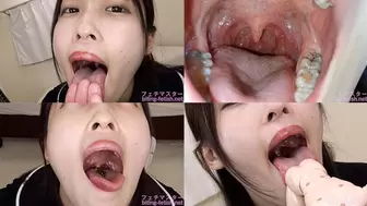 Mizuki Amane - Showing inside cute girl's mouth, chewing gummy candys, sucking fingers, licking and sucking human doll, and chewing dried sardines mout-141 - 1080p