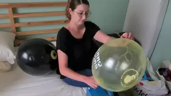 Sophie blows balloons with 2 fingernails pops