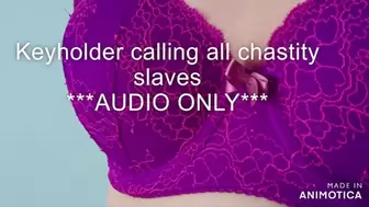 Keyholder calling all chastity slaves
