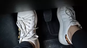 White sneakers hit the pedals like never before