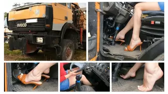 Brutal hard revving and pedal pumping in IVECO powerful truck