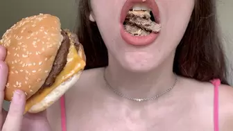 Watch Me Chew A Double Cheeseburger - Chewed Food & Vore Eating MP4