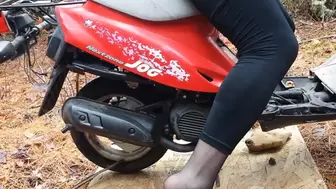 Asian Very Bad Revving in Sexy Black Pantyhose