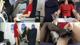 Foot fetish sex with stewardess in airplane! wmv